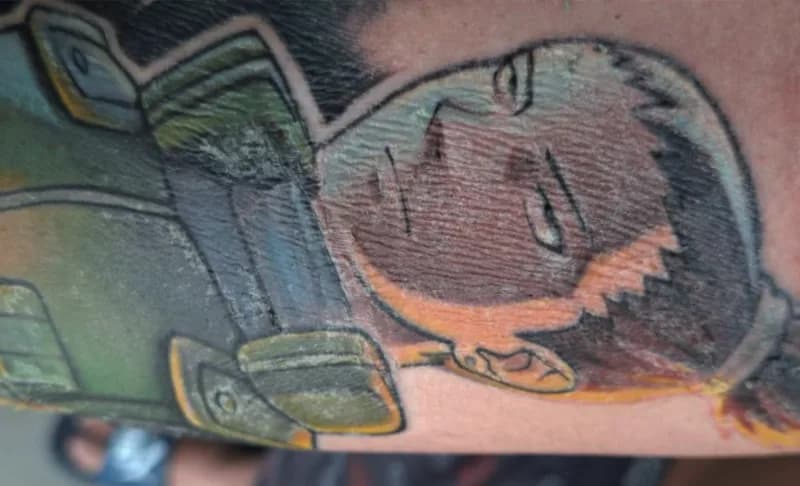 tatu en proceso de curacion